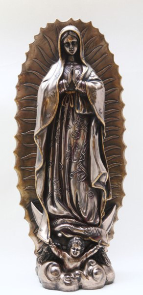 Our Lady Of Guadalupe Sculpture Finished in Bronze Patina